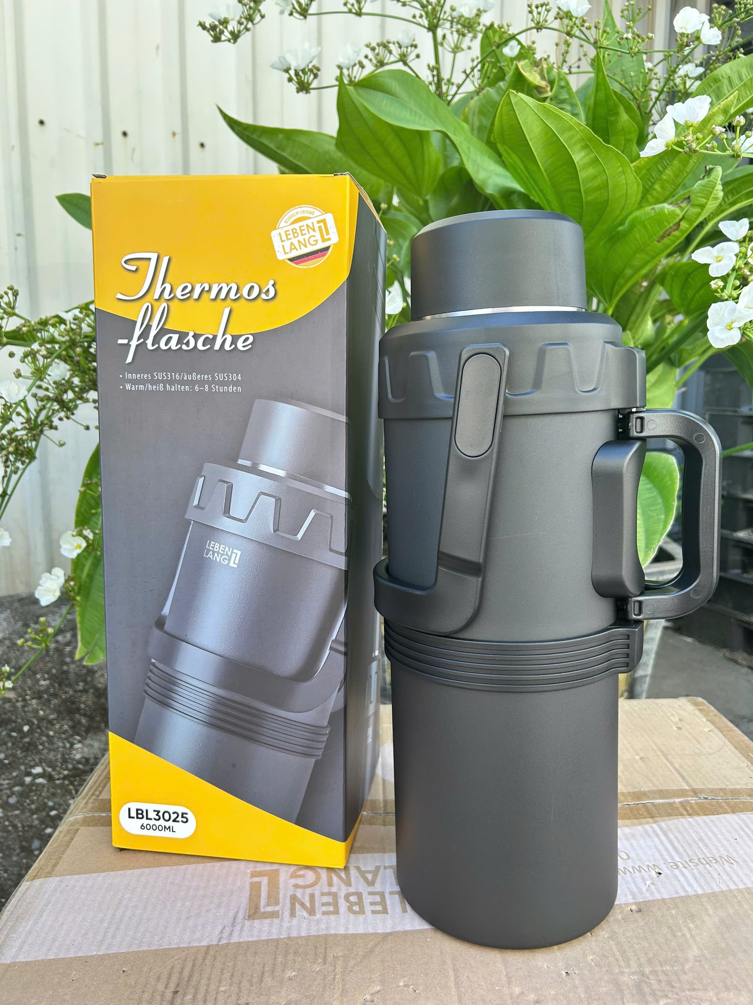 Phích giữ nhiệt Inox 316 Lê Bên Làng LBL3025 dung tích 6L kèm lõi lọc trà - Hảng chuẩn Đức