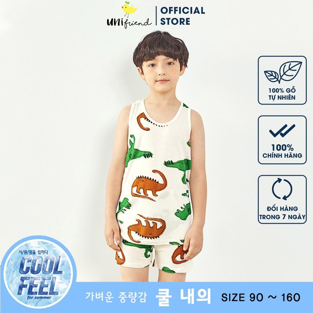 Đồ bộ ba lỗ mặc nhà Cool Feel mịn siêu mỏng mát cho bé trai U4020 - Unifriend Hàn Quốc, Cotton Organic