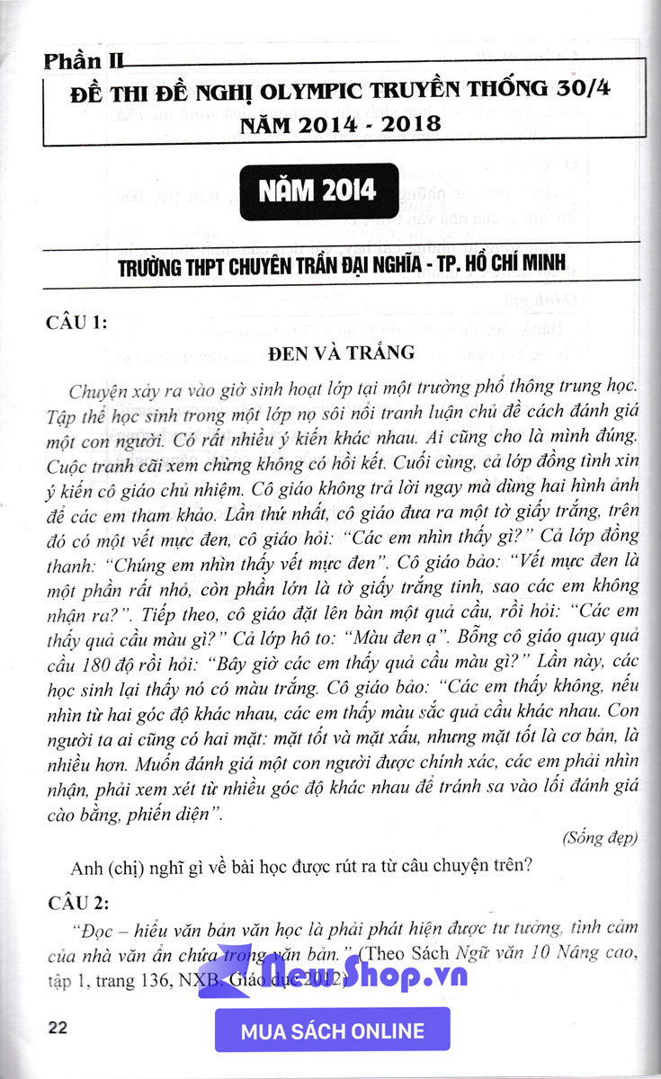 Tổng Tập Đề Thi Olympic 30 Tháng 4 Ngữ Văn Lớp 10