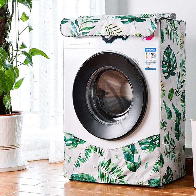 Washing Machine Cover Waterproof Home Polyester Roller Laundry Silver Coating Dustproof Case Cover
