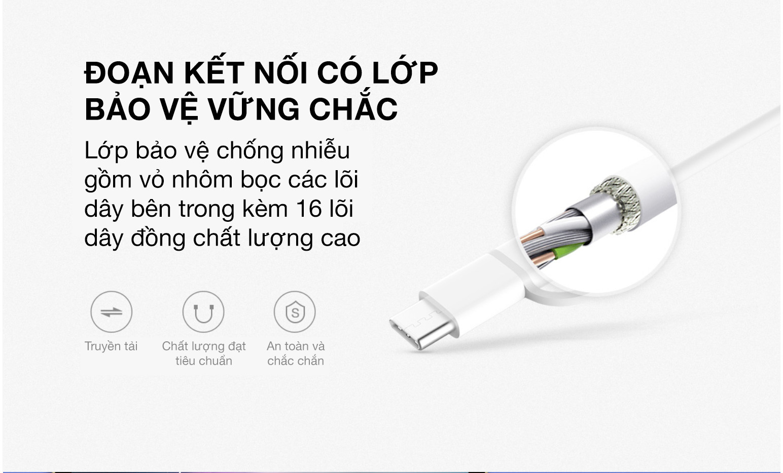 Dây Sạc Đa Năng 2 Trong 1  xiaomi 2 in 1 USB Type-C và Micro USB (1m) - Hàng Chính Hãng