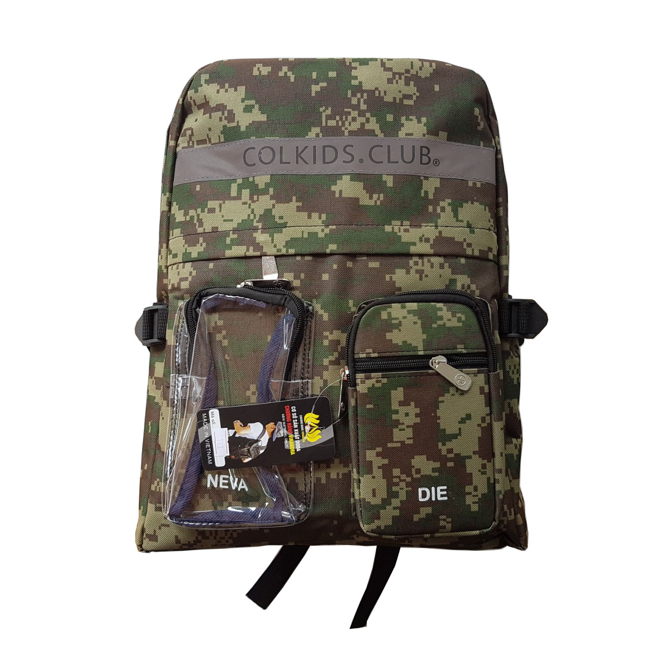 Balo rằn ri bộ đội vải dù chống nước cho NAM đi học cấp 1 cấp 2 Size 40cm M783