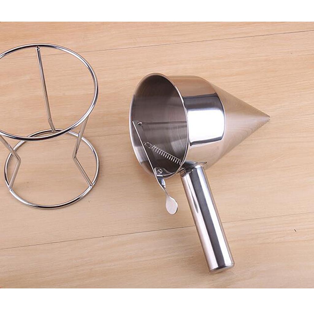 Stainless Steel Conical Funnel with Shelf Octopus Balls Home Kitchen Tool