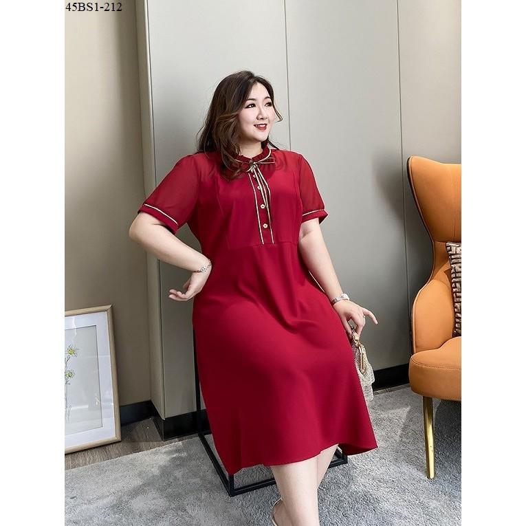 Đầm đỏ thời trang có size lớn 50-120kg  - BS1-121