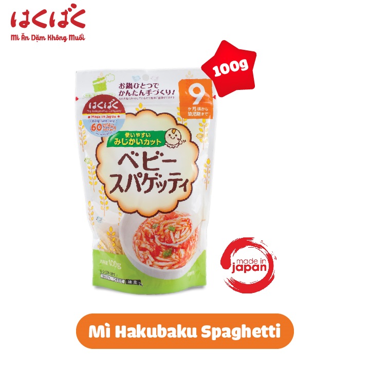 Mỳ ăn dặm Baby Spaghetti HakuBaku 100g (Dành cho bé từ 9 tháng)