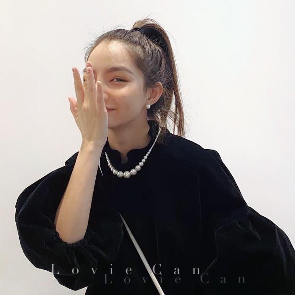 Vòng cổ choker đính hạt to Nhỏ xen kẽ sang trọng