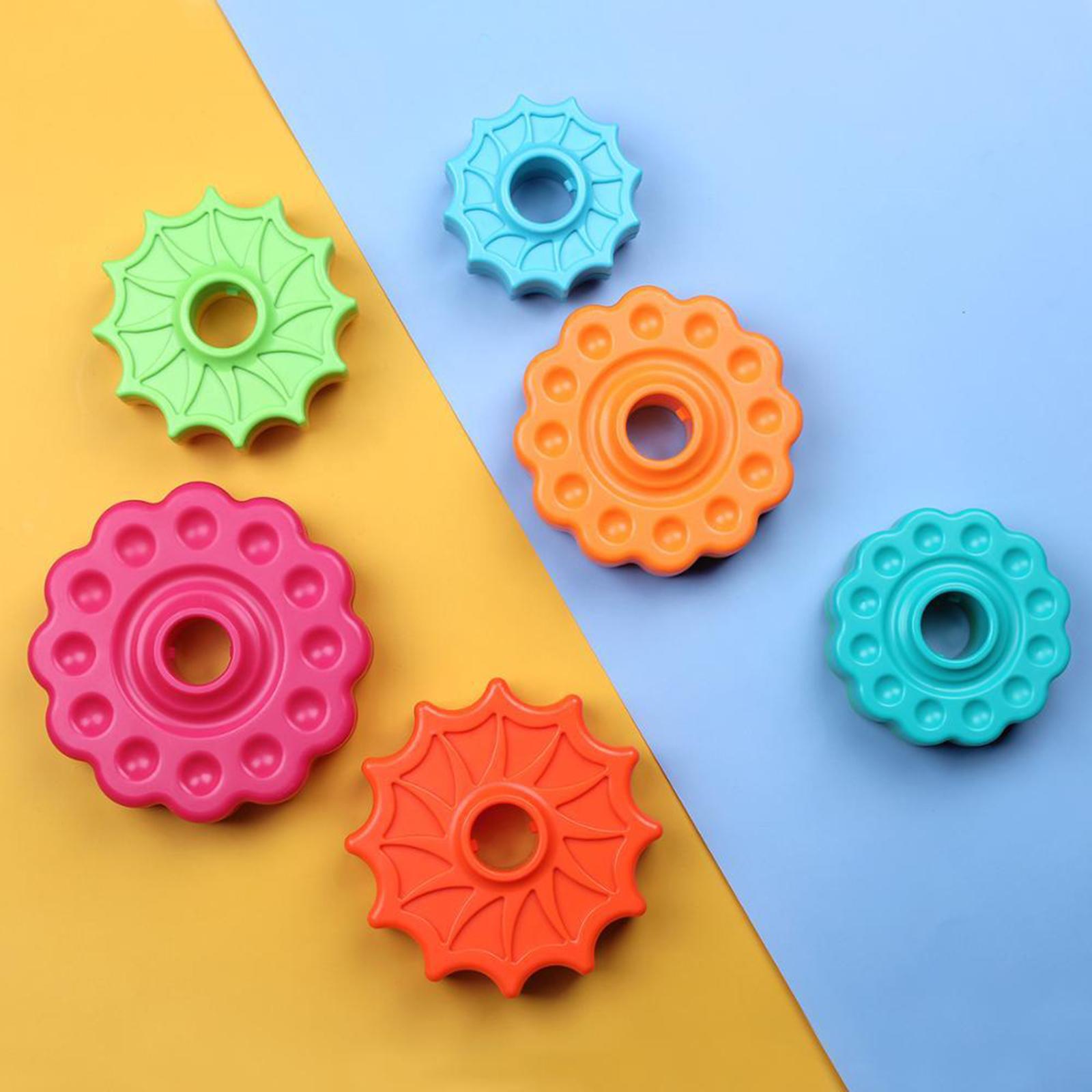 2xPlastic Rainbow Tower Stacking Toy Shape Color Recognition Building Blocks