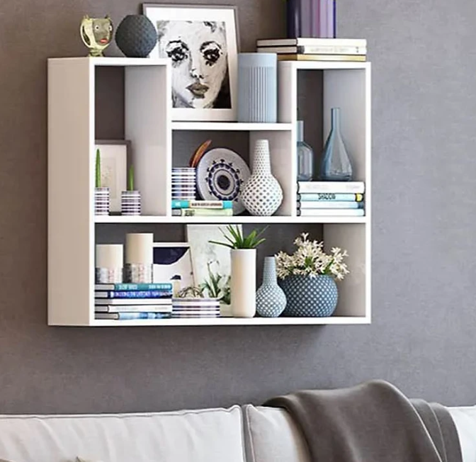 Kệ Giá Sách Treo Tường Sáng Tạo Với Kết Cấu Giấu Chân Chắc Chắn Tundo CTKT182 KT 62cm x 90cm x 15cm