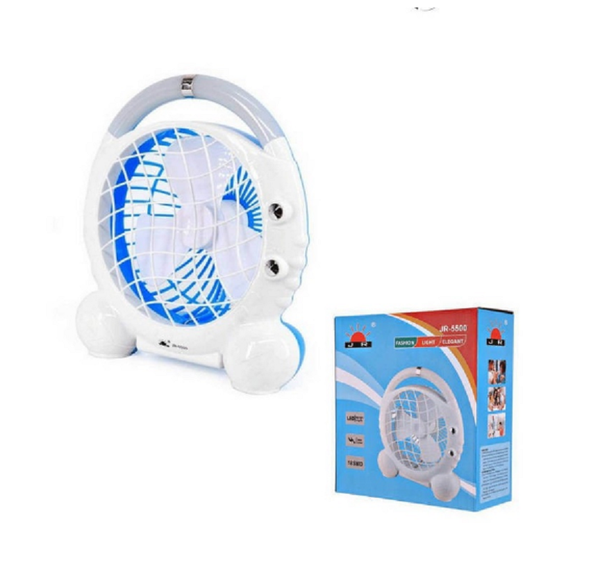 Quạt sạc pin để bàn JR 5500 có đèn led tốc độ mạnh mát [Mới]