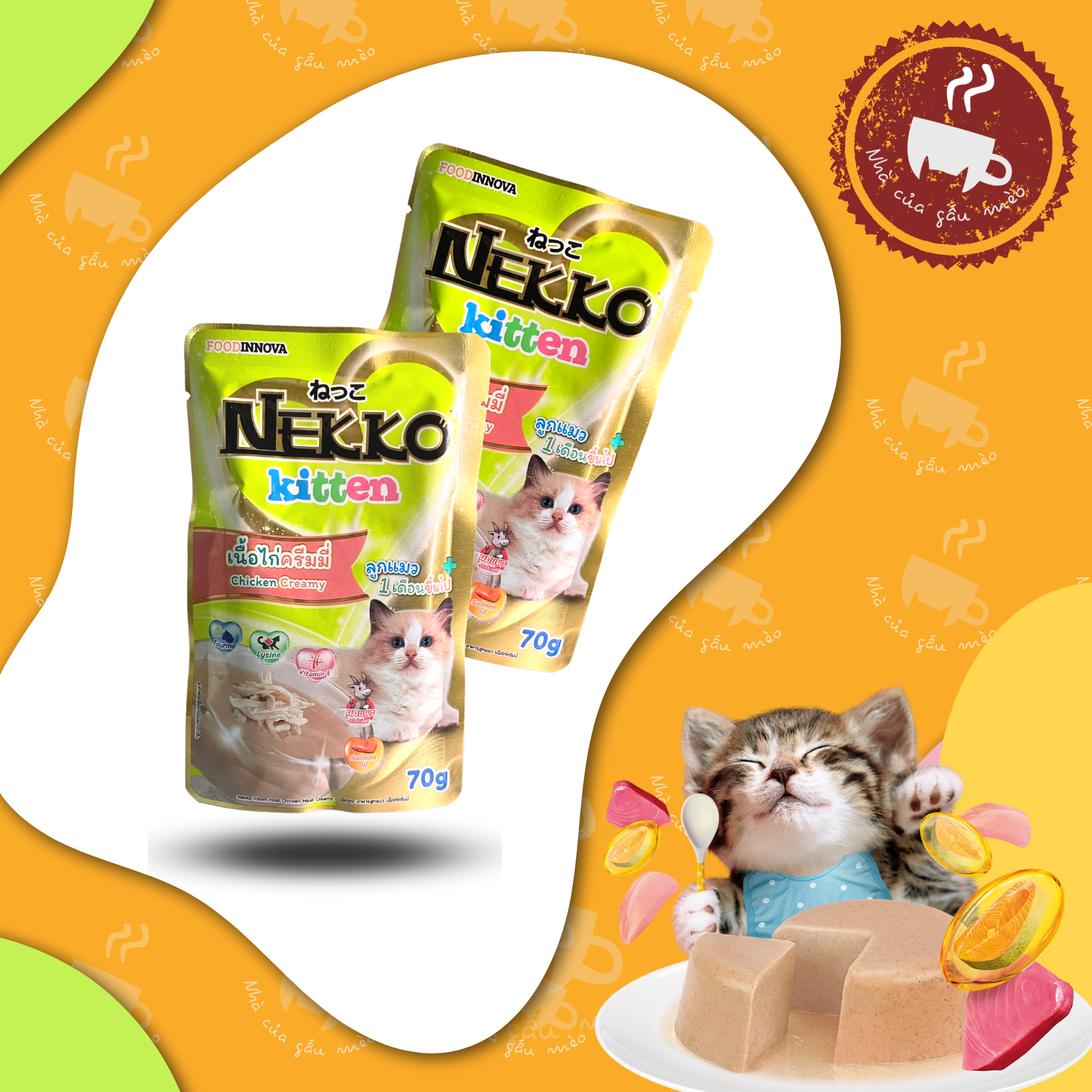 Pate NEKKO Kitten creamy cho mèo con - dành cho Mèo con từ 1-12 tháng tuổi 70g