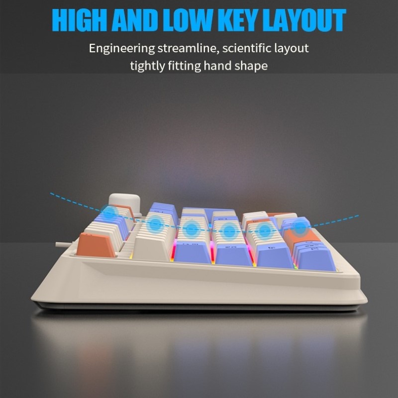 Bàn Phím Led Rainbow Gaming Giả cơ K82 có núm chỉnh âm lượng cho máy tính , laptop hàng nhập khẩu