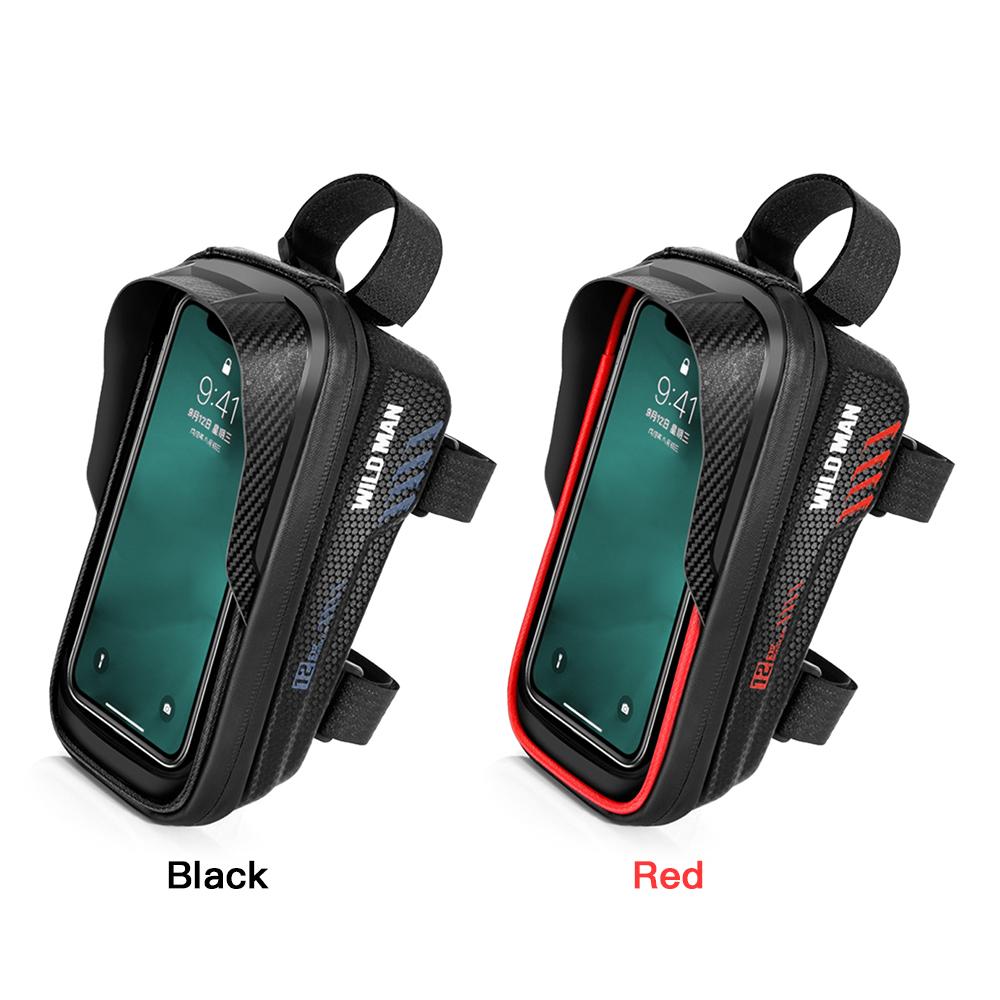 WILD MAN E12 Bike Phone Bag Waterproof Top Tube Bag Bicycle Touchscreen Phone Mount Bag Cycling Frame Bag