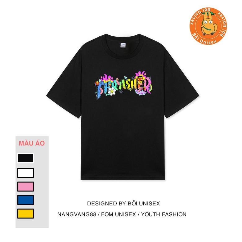 Áo Thun Tay Lỡ THRASHER Phong Cách Ngộ Nghĩnh Bối Unisex