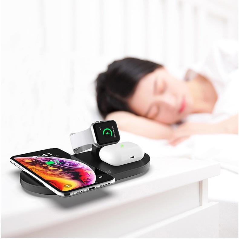 Đế Sạc Không Dây Mazer Wi.DESK TRIO 3-in-1 Dual Wireless - Apple Watch Wireless Charging Stand - HÀNG CHÍNH HÃNG