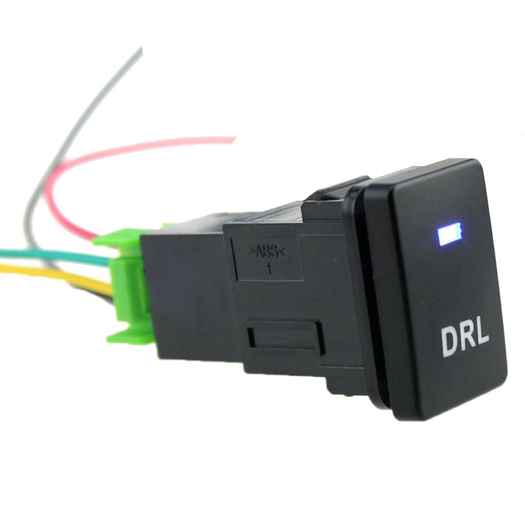 4 Cực Nút Ấn Công Tắc Đèn LED Màu Xanh Dương Với Đèn LED DRL Hoa Văn Cho Xe Toyota Camry