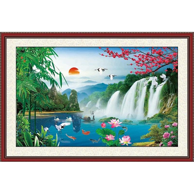 Tranh sơn thủy 2, Tranh dán tường 3d hiện đại