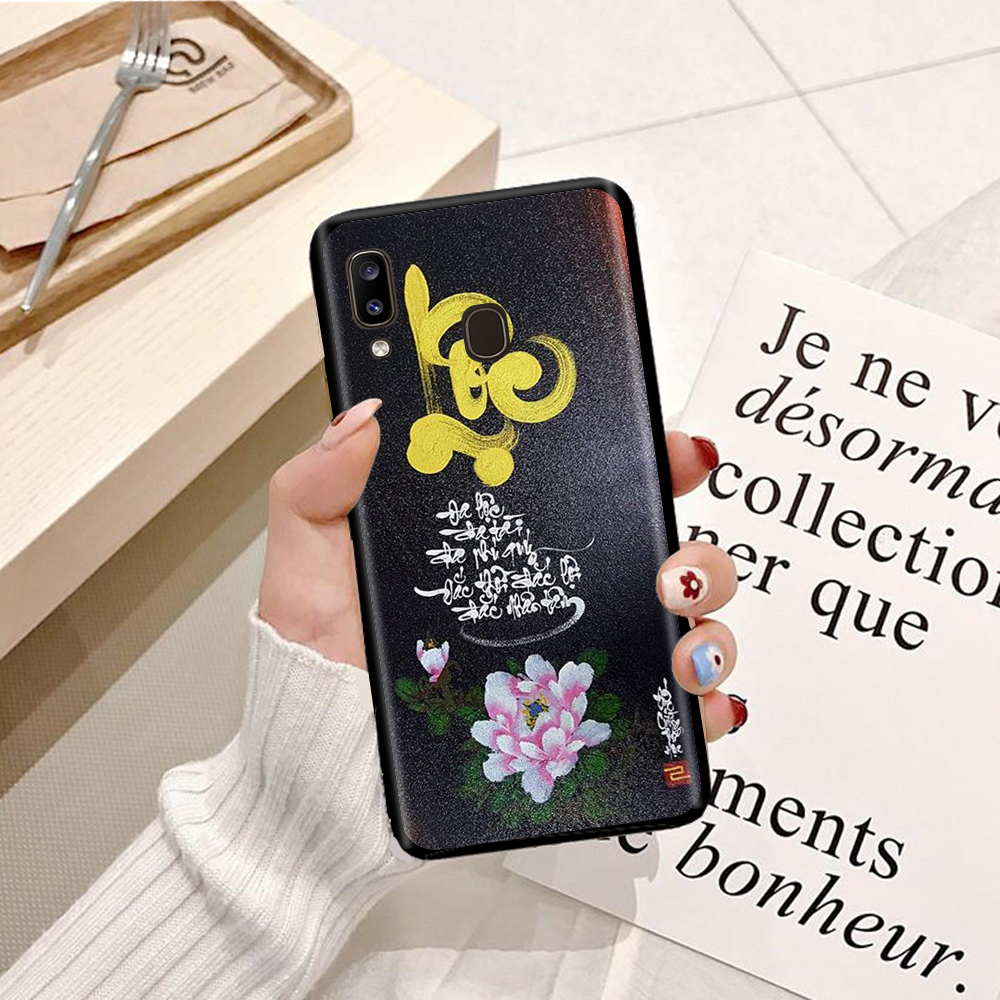 Ốp lưng điện thoại SamSung A30 viền silicon dẻo TPU  hình Thư Pháp