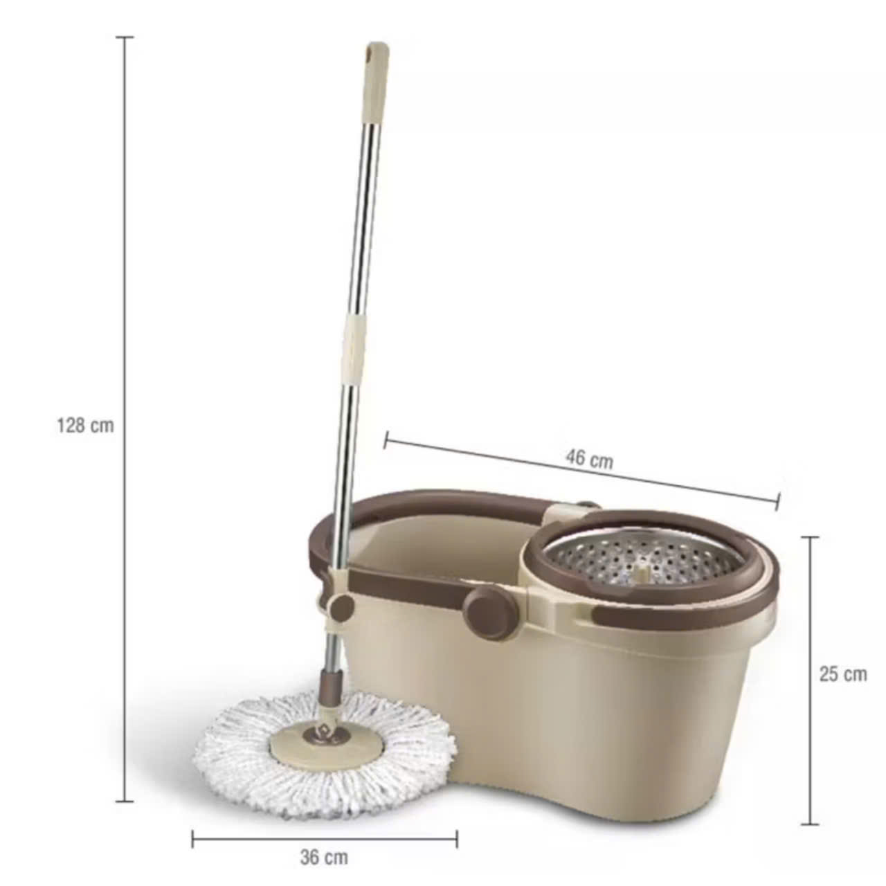 Bộ Lau Nhà Xoay Tay Lồng Vắt Bằng Inox LocknLock ETM466 (hàng chính hãng)