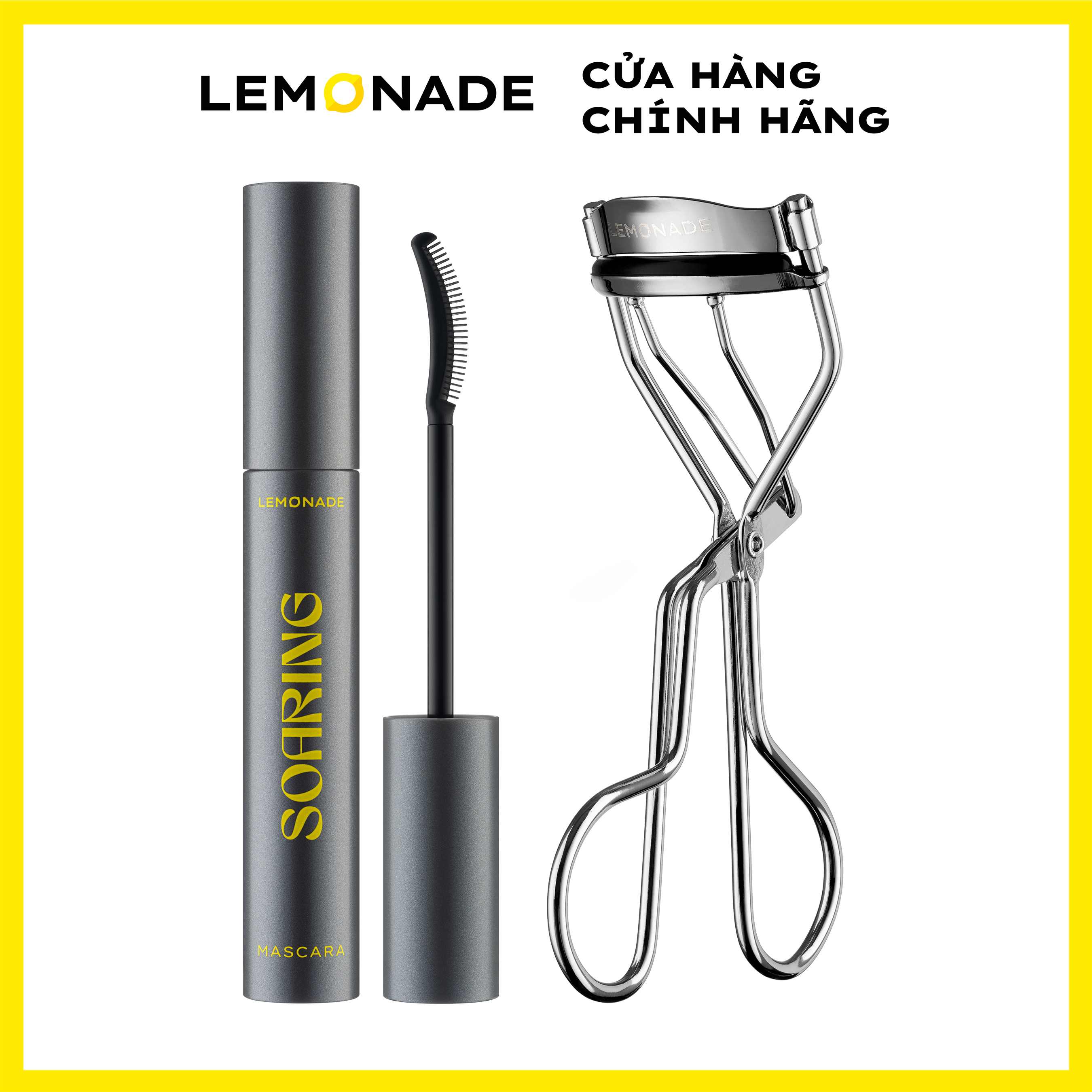 Combo Chuốt mi tơi dài lâu trôi Lemonade Soaring Mascara &amp; Kẹp mi cong lâu Lemonade Curler