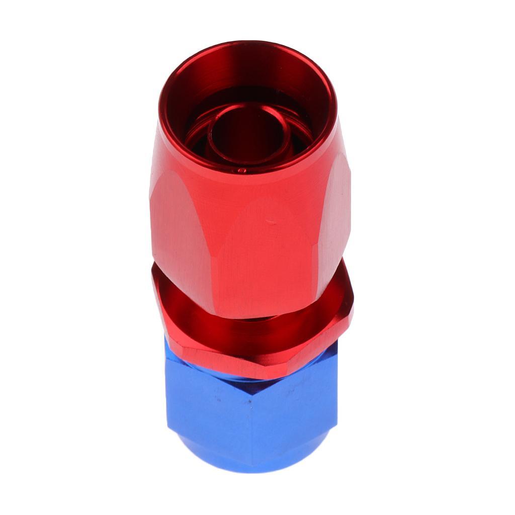 AN-4 AN-6 AN-8 AN-10 Fuel Oil Swivel Fitting Hose End Adaptor with Female Thread - Blue and Red, AN8
