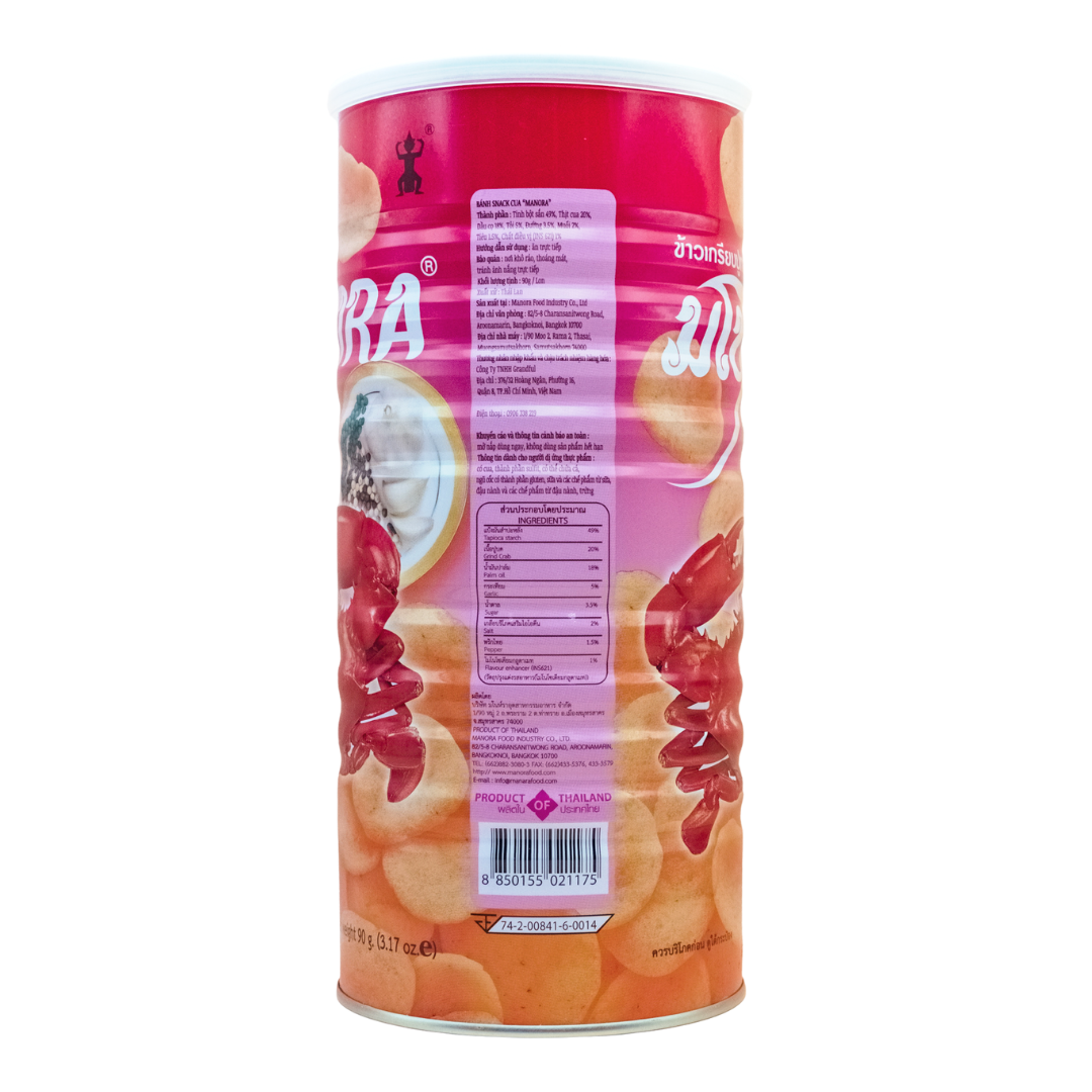 Bánh Snack Tôm/Cua Manora 90g (Lon Đỏ)