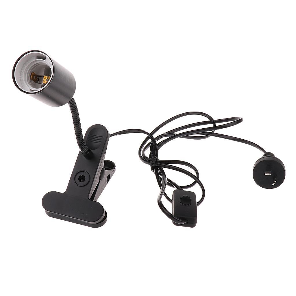 2X Reptile Heating Light UVA UVB Bulb Lamp Holder E27 AU Plug Black
