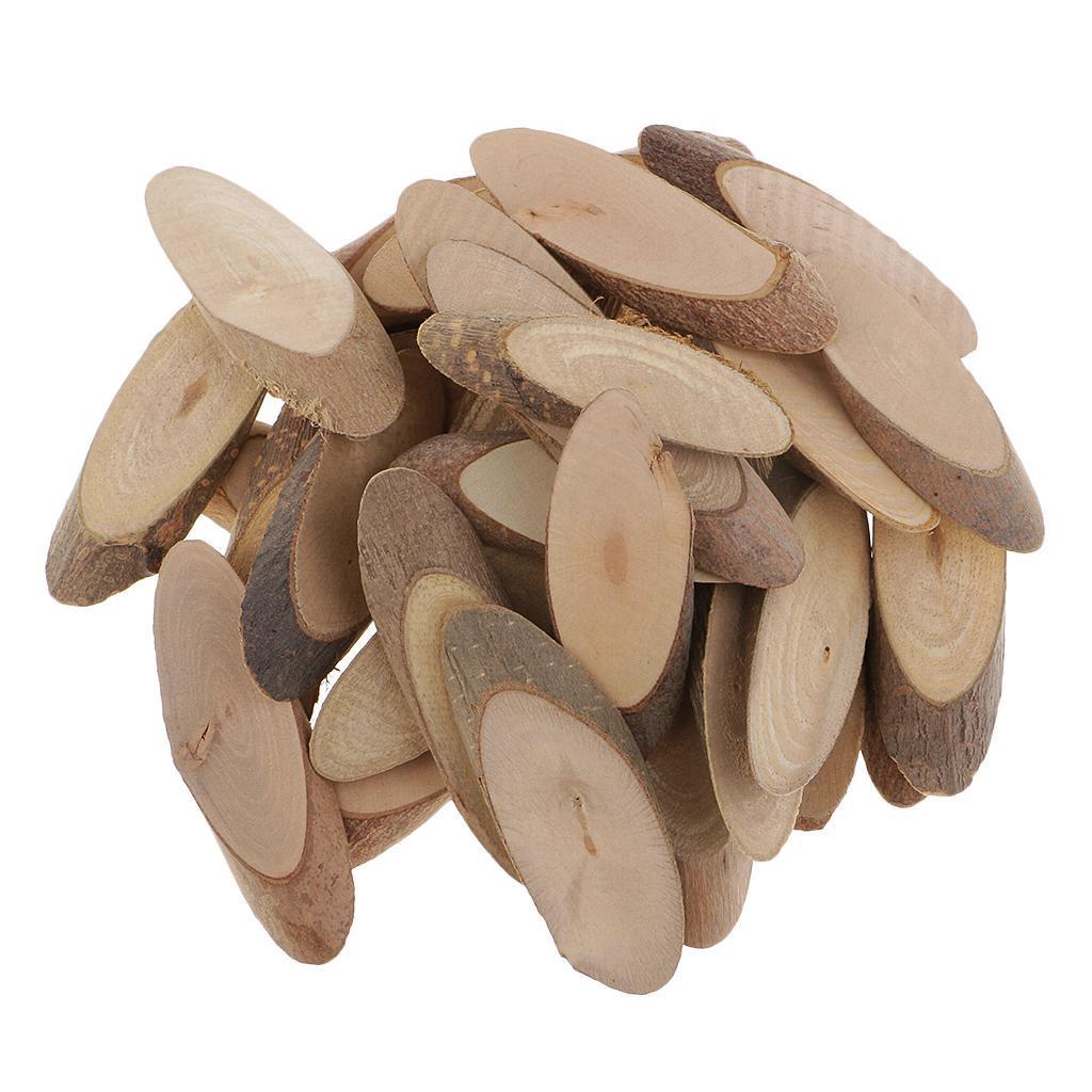2x 30x Oval Wood Log Slices for DIY Art Craft Wedding Centerpieces Decorations