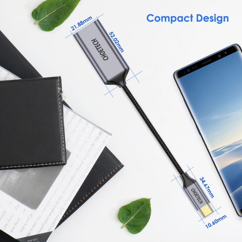 HUB Choetech HUB-H11 chuyển từ TYPE C sang Displayport 4K@60Hz  (hàng chính hãng)