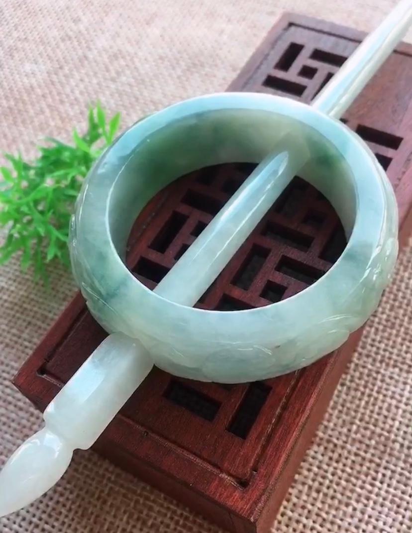 Trâm 7 phong thủy ngọc cẩm thạch/Ngọc phỉ thúy tự nhiên cao cấp