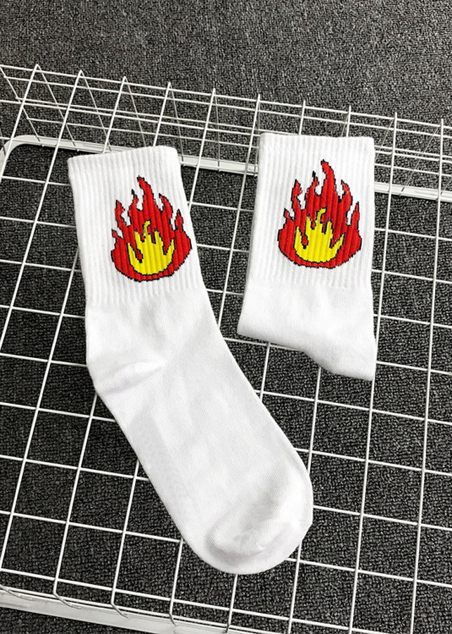 Đôi Vớ ngọn lửa unisex (Màu Trắng)