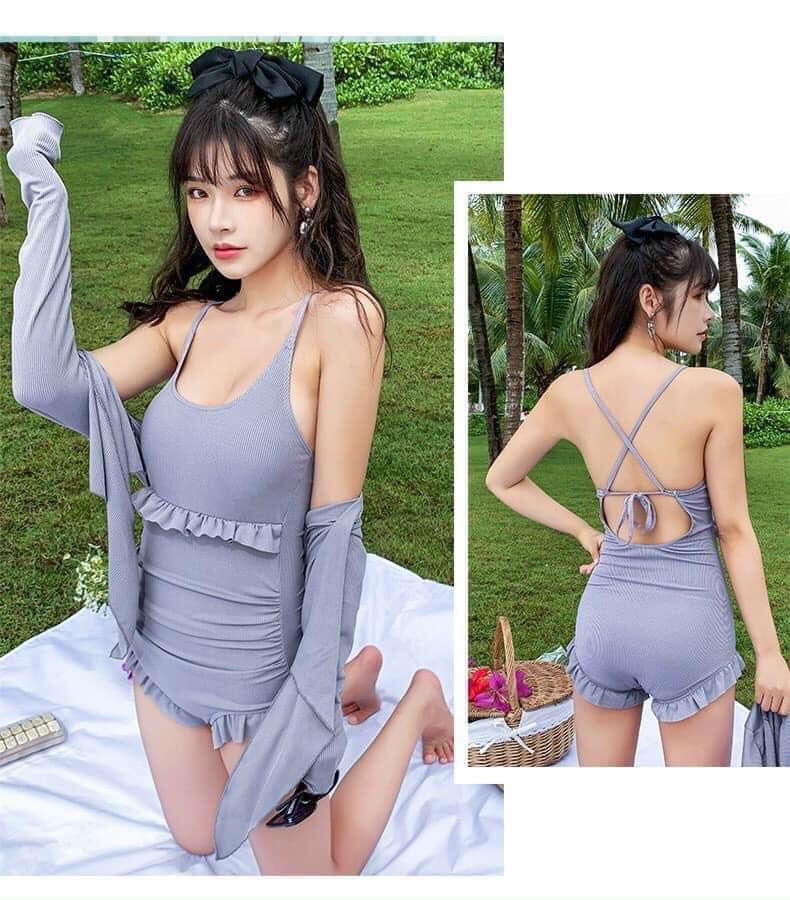 Bộ đồ bơi nữ, bộ bikini kèm áo ngoài siêu hót