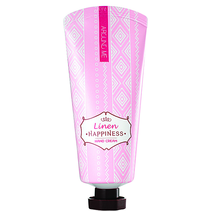 [Tặng móc khoá] Kem tay Around Me Happiness Hand Cream Hàn Quốc 60g (Cây lanh)