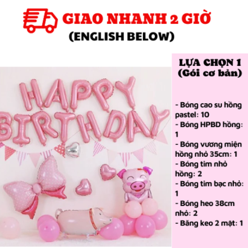 Bộ bong bóng trang trí sinh nhật Happy Birthday set balloon Tnoi39