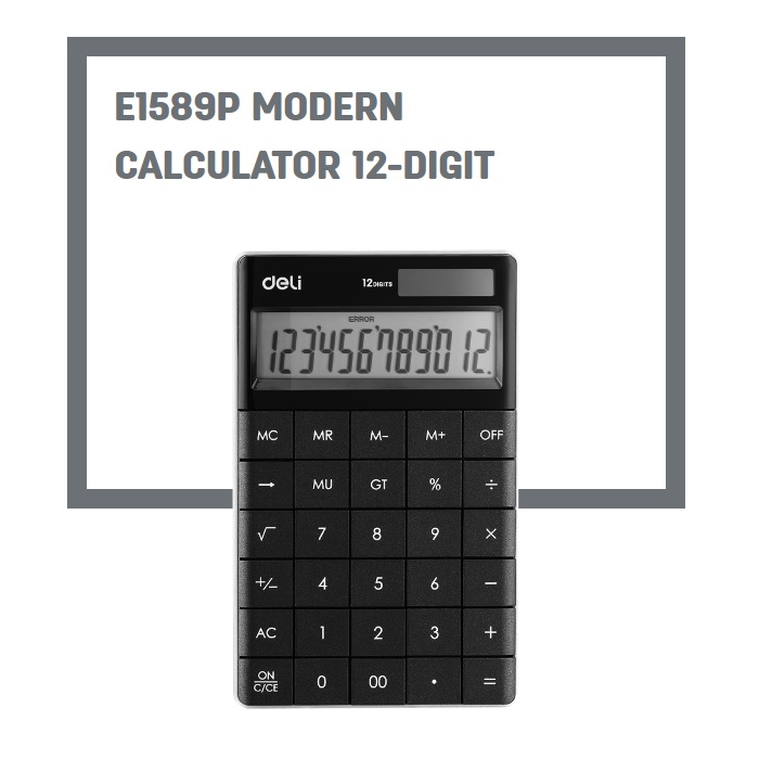 Máy tính TOUCH nhiều màu Deli 1589 Modern Calculator 12-Digit Giao màu ngẫu nhiên