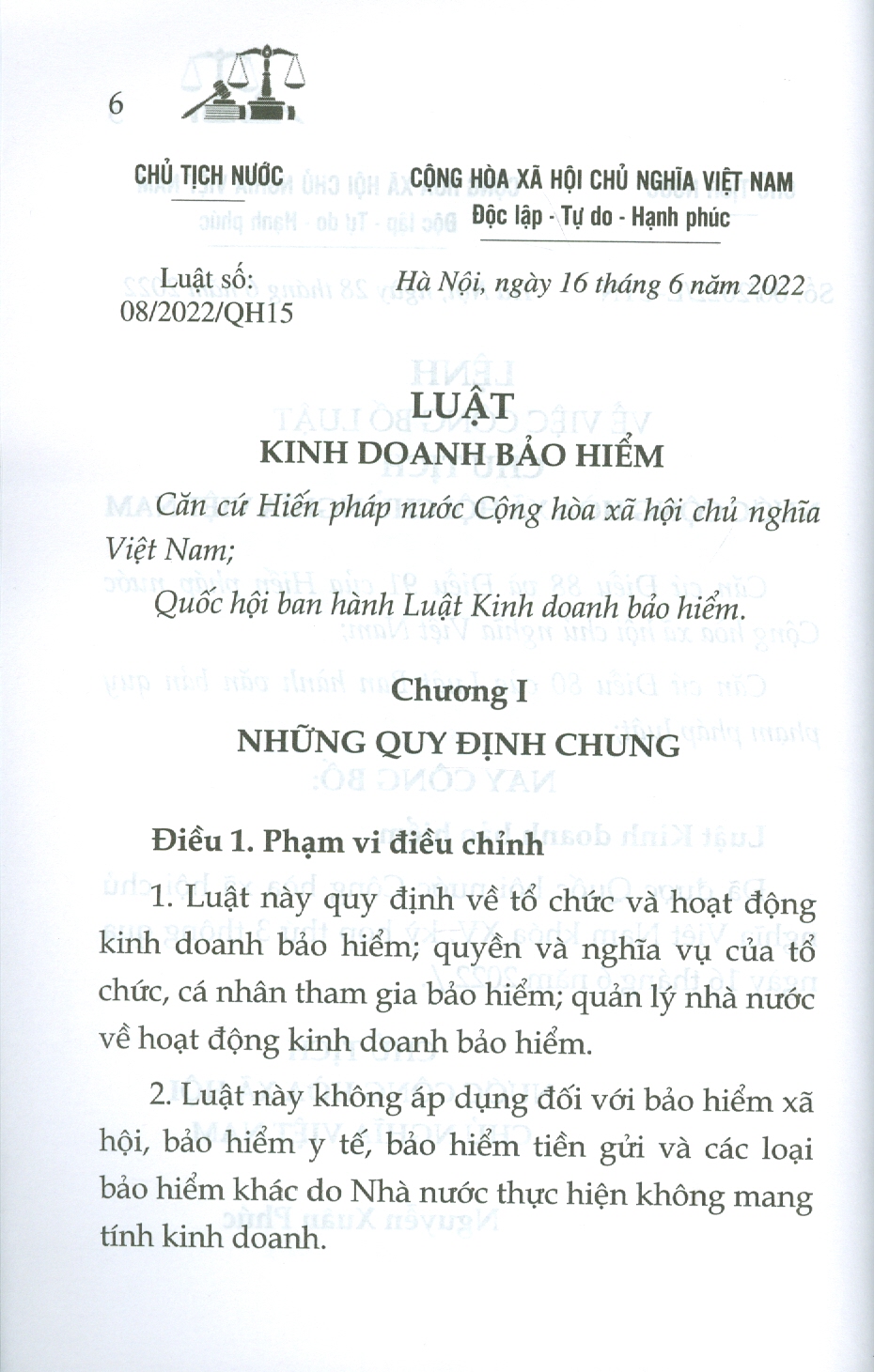 Luật Kinh Doanh Bảo Hiểm Năm 2022