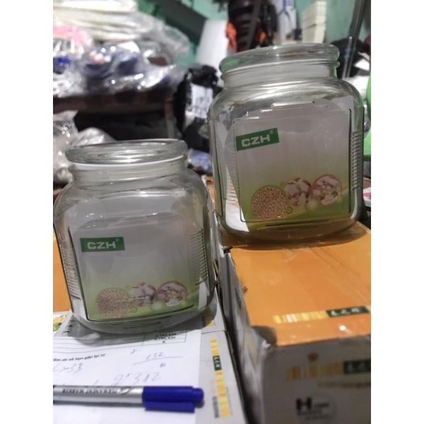 Lọ thủy tinh 1000ml - 2000ml nắp thủy tinh doăng cao su chống tràn