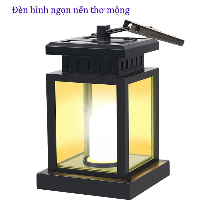 Đèn năng lượng mặt trời treo sân vườn tự động hình ngọn nến cao cấp siêu bền chịu mưa gió, tiết kiệm điện DT