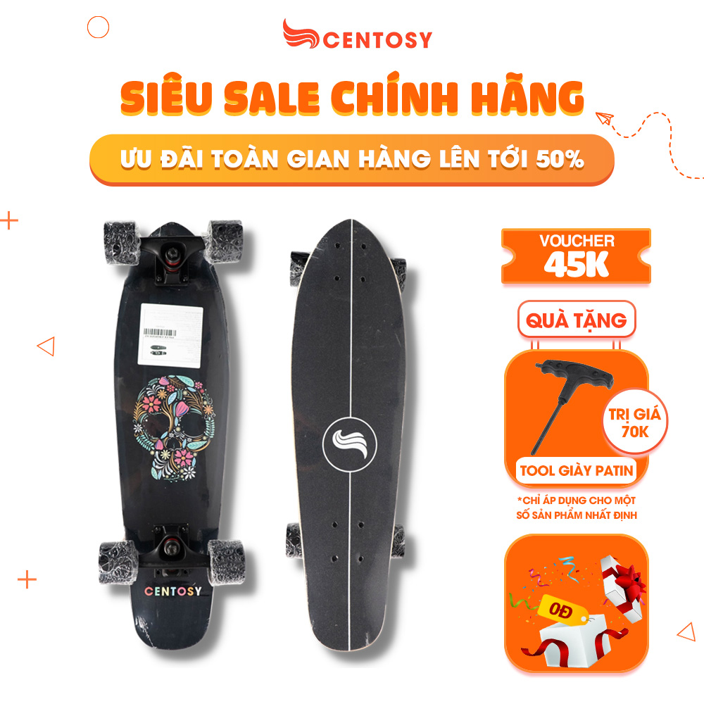 Ván Trượt Skateboard Người Lớn, Trẻ Em Centosy Penny Cruise - In Hình, Mặt Nhám Chống Trơn