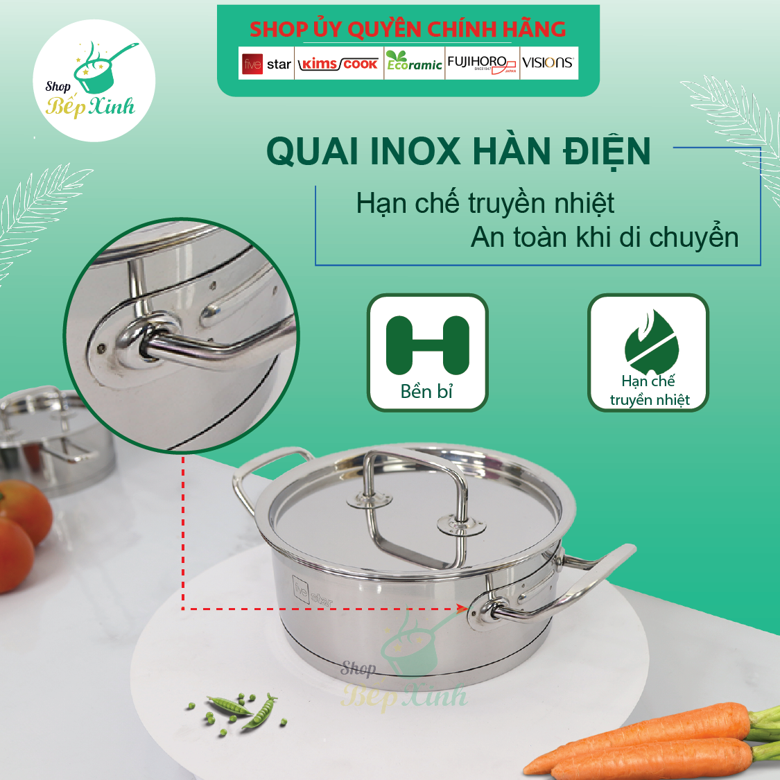 Bộ nồi Fivestar FS-B3021 Standard 3 đáy bếp từ 3 món nắp inox