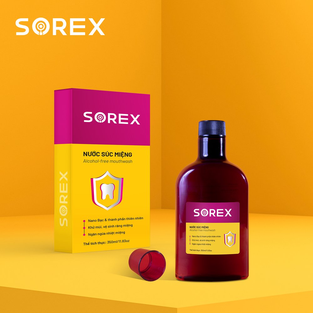 Nước súc miệng nano bạc SOREX làm sạch miệng, khử mùi hôi miệng, cho hơi thở thơm mát, ngăn ngừa nhiệt miệng, tạo cảm giác sảng khoái, tự tin trong giao tiếp