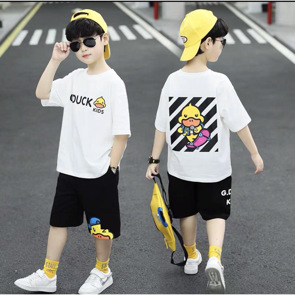 Bộ đồ bé trai Con Xinh cotton G.DUCK KIDS set quần áo trẻ em từ 5 đến 14 tuổi