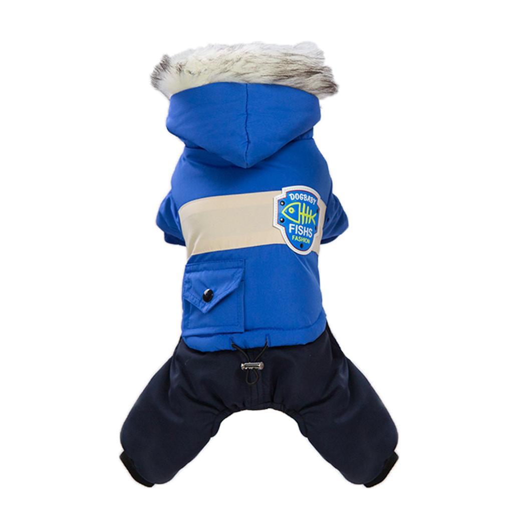 Dog Puppy Pet Hooded Down Jacket Coat Clothes Costume Winter Jumpsuit
