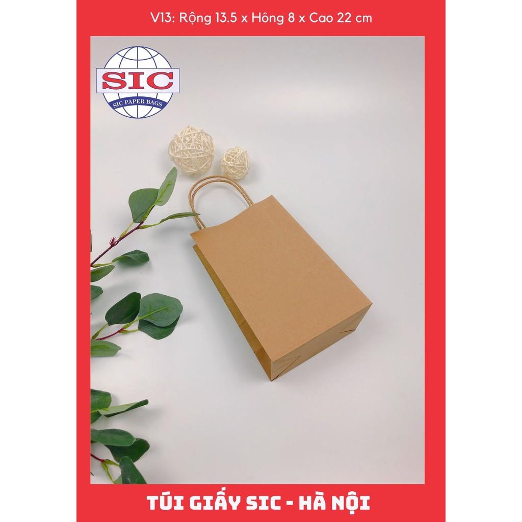 10 CHIẾC TÚI GIẤY KRAFT V13: 13.5x8x22 CÓ QUAI