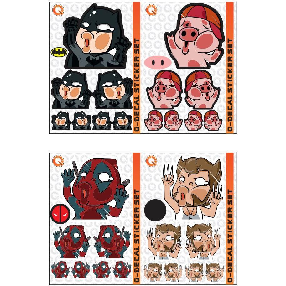 Bộ sticker cute Hit the glass dán kính ô tô, xe máy