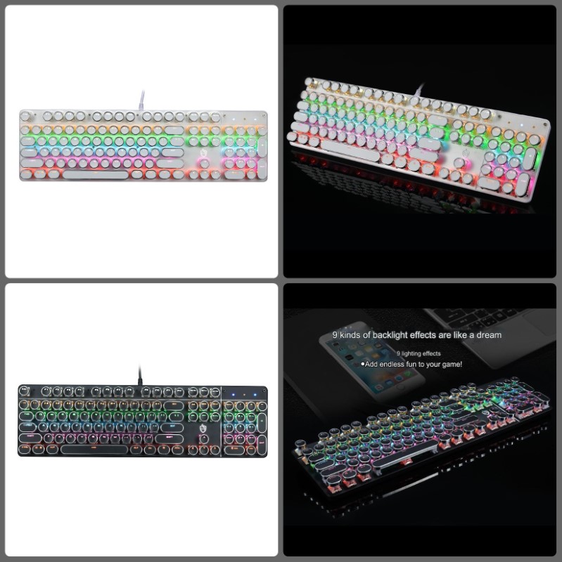 Bàn Phím Cơ K900 Gaming - Led xuyên phím có hotswap cho máy tính , laptop - đen