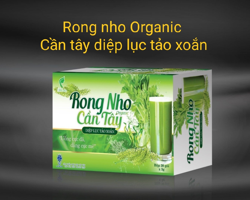 Rong nho cần tây diệp lục tảo xoắn organic