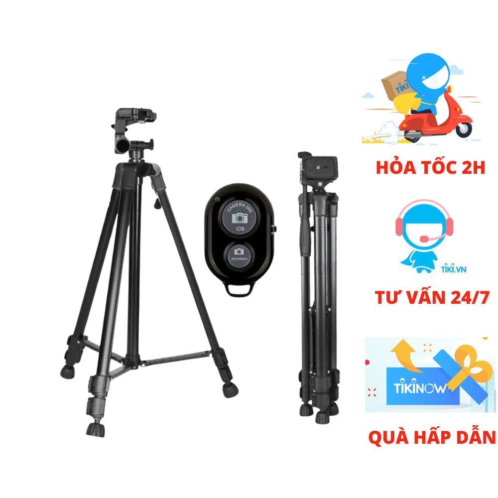 Tripod/ Chân đế điện thoại và máy ảnh MAWA 3366 có remote Bluetooth - Hàng chính hãng