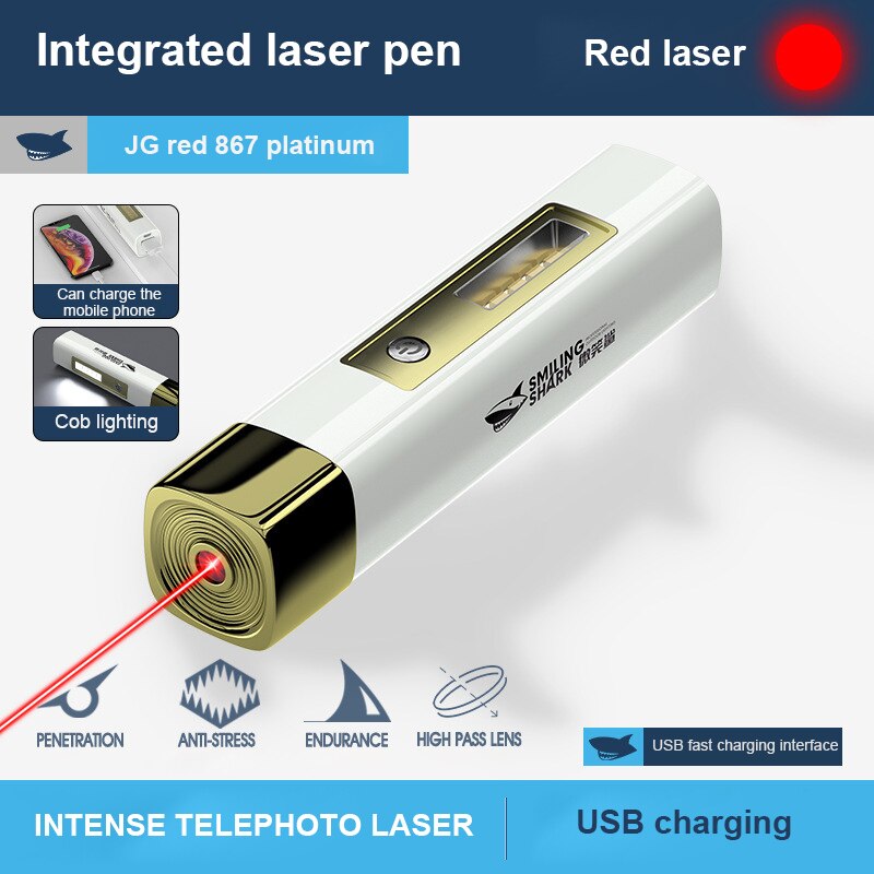 Đèn Pin Laser LED COB 3000m Built-in Battery High Powerful Red Laser Pointer