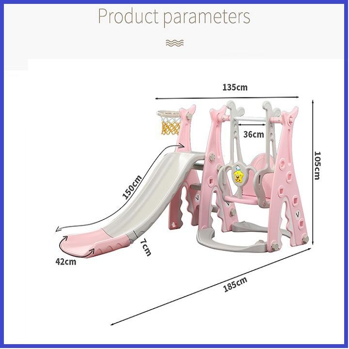 re0642 Cầu trượt cho trẻ kèm xích du nhựa nguyên sinh - Cầu trượt cho trẻ