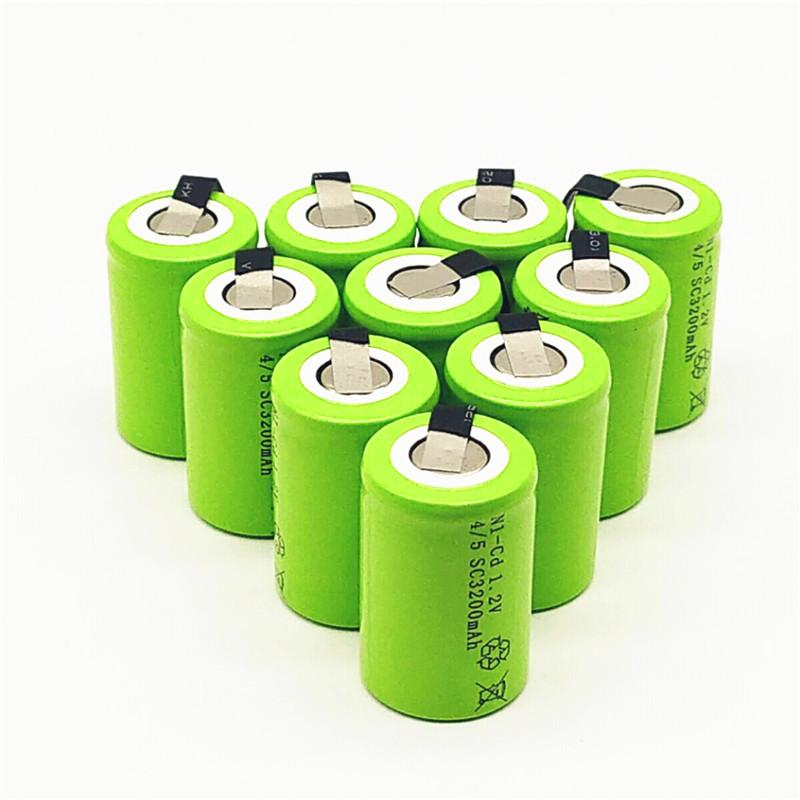 8/10/12/15/32 CÁI Pin sạc 4/5SC 1.2V 3200mAh 4/5 SC Sub C Tế bào Ni-CD có tab hàn cho máy khoan điện Tua vít Màu sắc: 32 CÁI